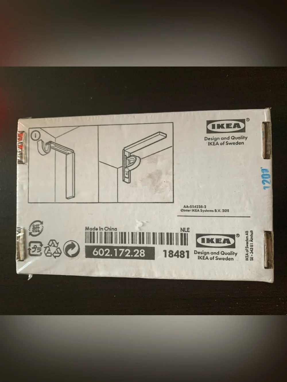 IKEA BETYDLIG Black Phone Holder with Mounting Clips